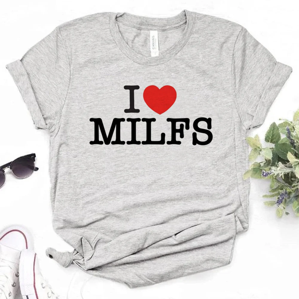 i love milfs i heart milfs top women streetwear designer comic tshirt female designer streetwear clothing