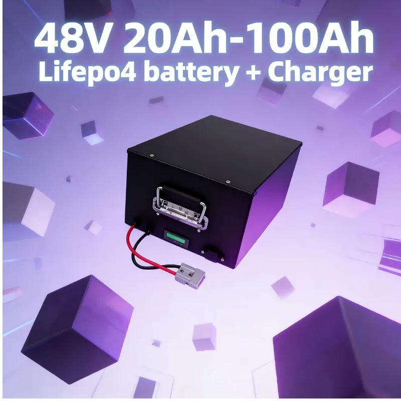 Lifepo4 Lithium Battery 48V Various Capacities 20Ah-100Ah for 48V Vehicles Golf Cart Tricycle Two-Wheeler - Eco-Friendly High Ca