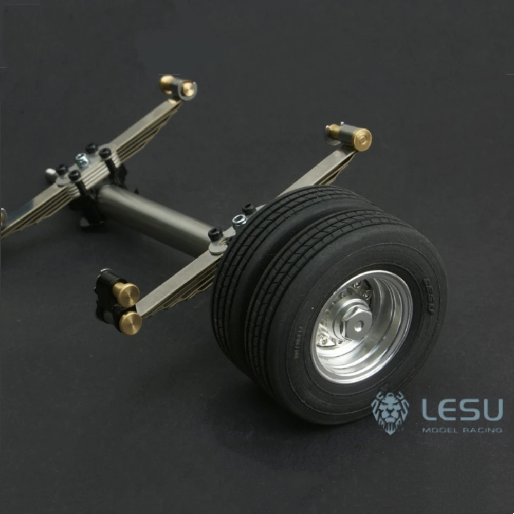 Suspension with Axle Non-Powered For 1/14 Tamiya RC LESU Small Wheel Trailer DIY Parts Modified Vehicles Toy Model Parts