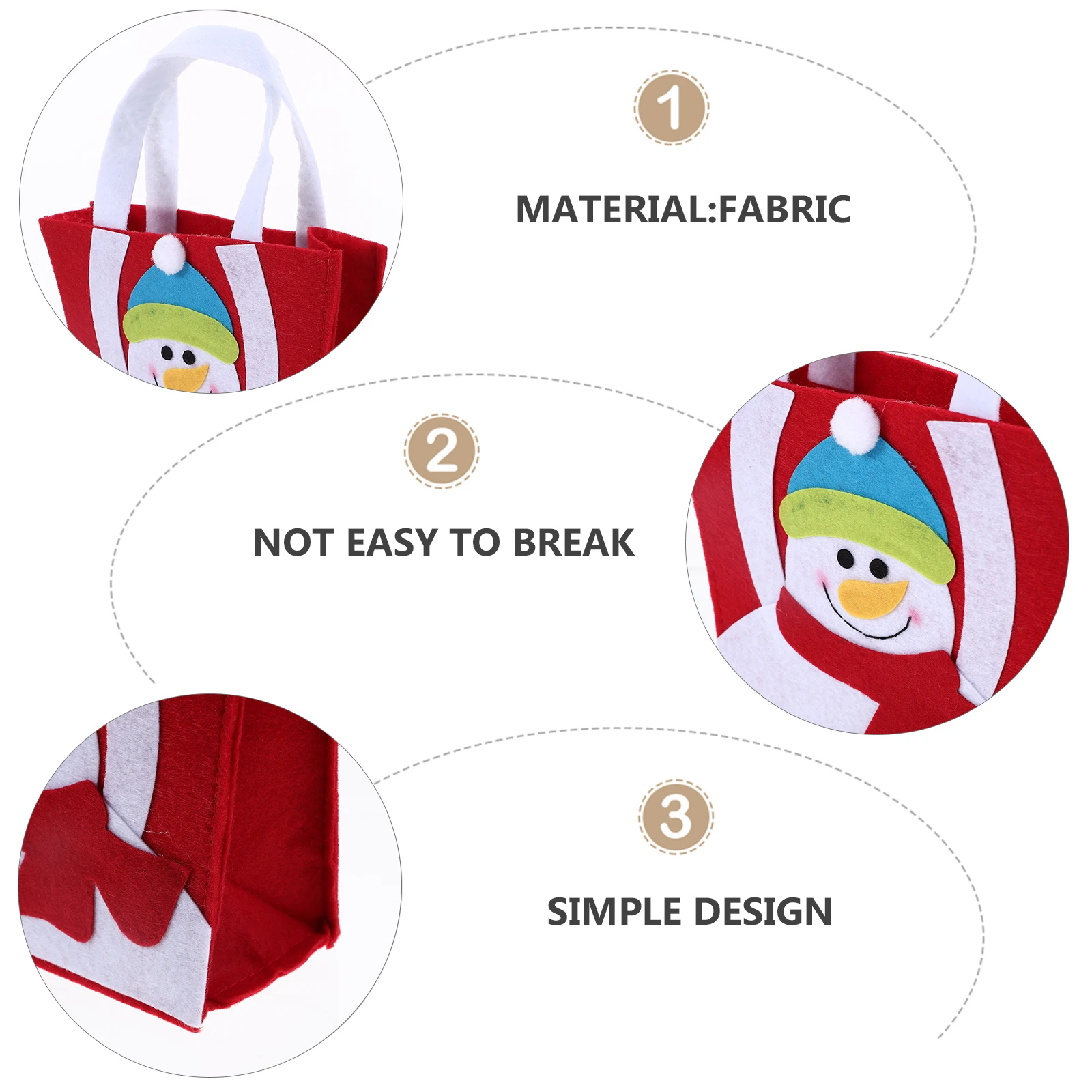 

2pcs Gift Bags for Party Candy Wrapping Large Capacity Cloth Christmas Supplies Santa Snowman Design Favor Bag