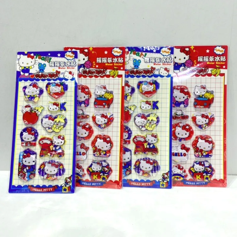 Sanrio Kawaii Hellokitty 3d Water Injection Shake Sticker Diy Mobile Phone Case Crystal Quicksand Waterproof Wallet Sticker