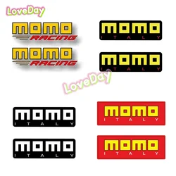 2PCS Momo Racing Logo Sticker Racing Italy Car Sticker Waterproof Vinyl Auto Glass Bumper Motorcycle Helmet Decorative Sticker