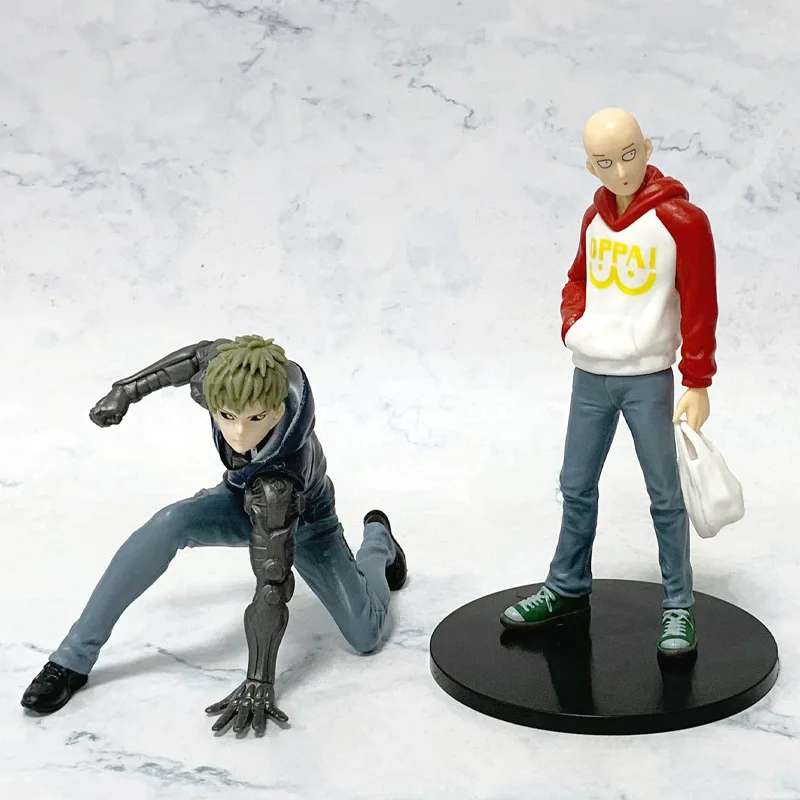 One Punch Man Anime Figure Felpa con cappuccio Saitama Action Figure Devil trasforma Man Genos Figurine Collezione in PVC Giocattoli di modello