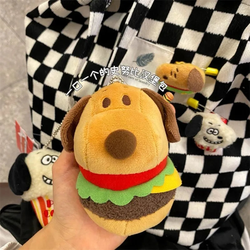 

Miniso Snoopy Hamburger Dog Pendant Popcorn Plush Schoolbag Pendant Cartoon Creative Cute Cartoon Doll Small Ornament Gift