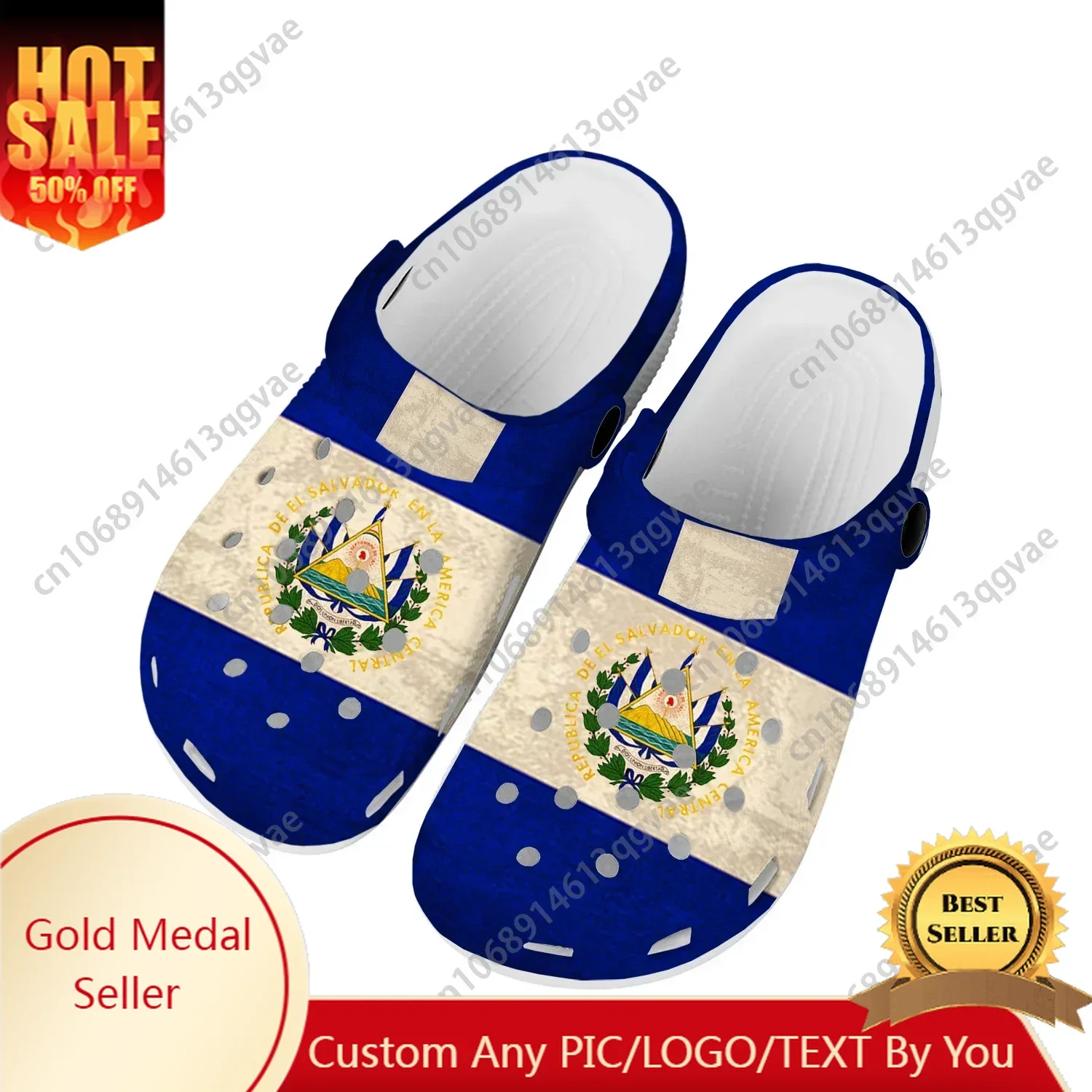 El Salvador Flag Home Clogs Custom Water Shoes Mens Womens Teenager El Salvador Shoe Garden Clog Breathable Beach Hole Slippers