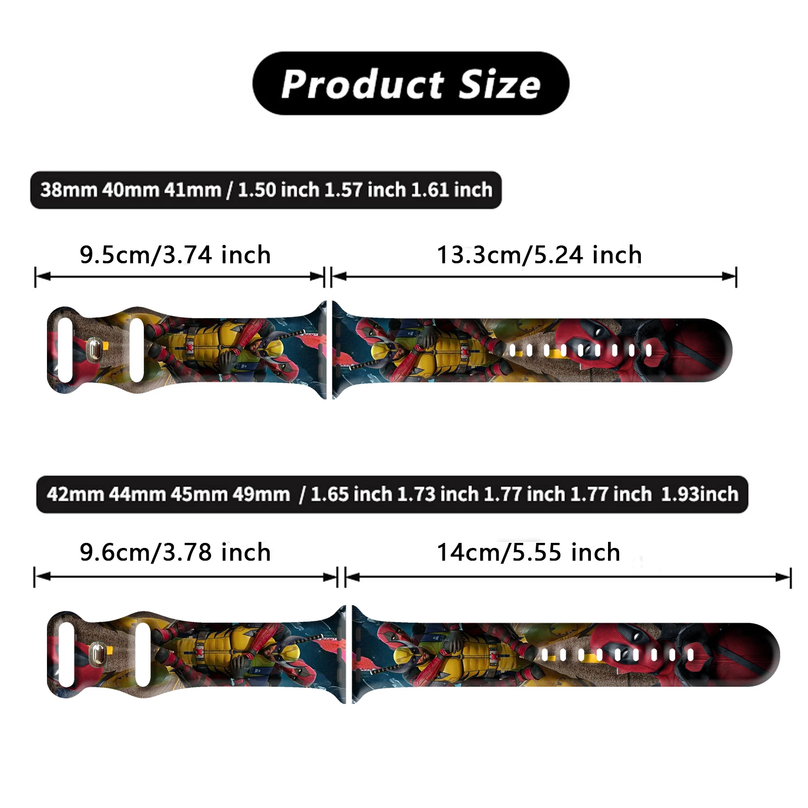 Disney Wolverine Deadpool 1 Silicone Strap for Apple Watch 10 9 8 7 6 Band Replaceable Bracelet for iWatch 46mm 44mm 42mm 41mm