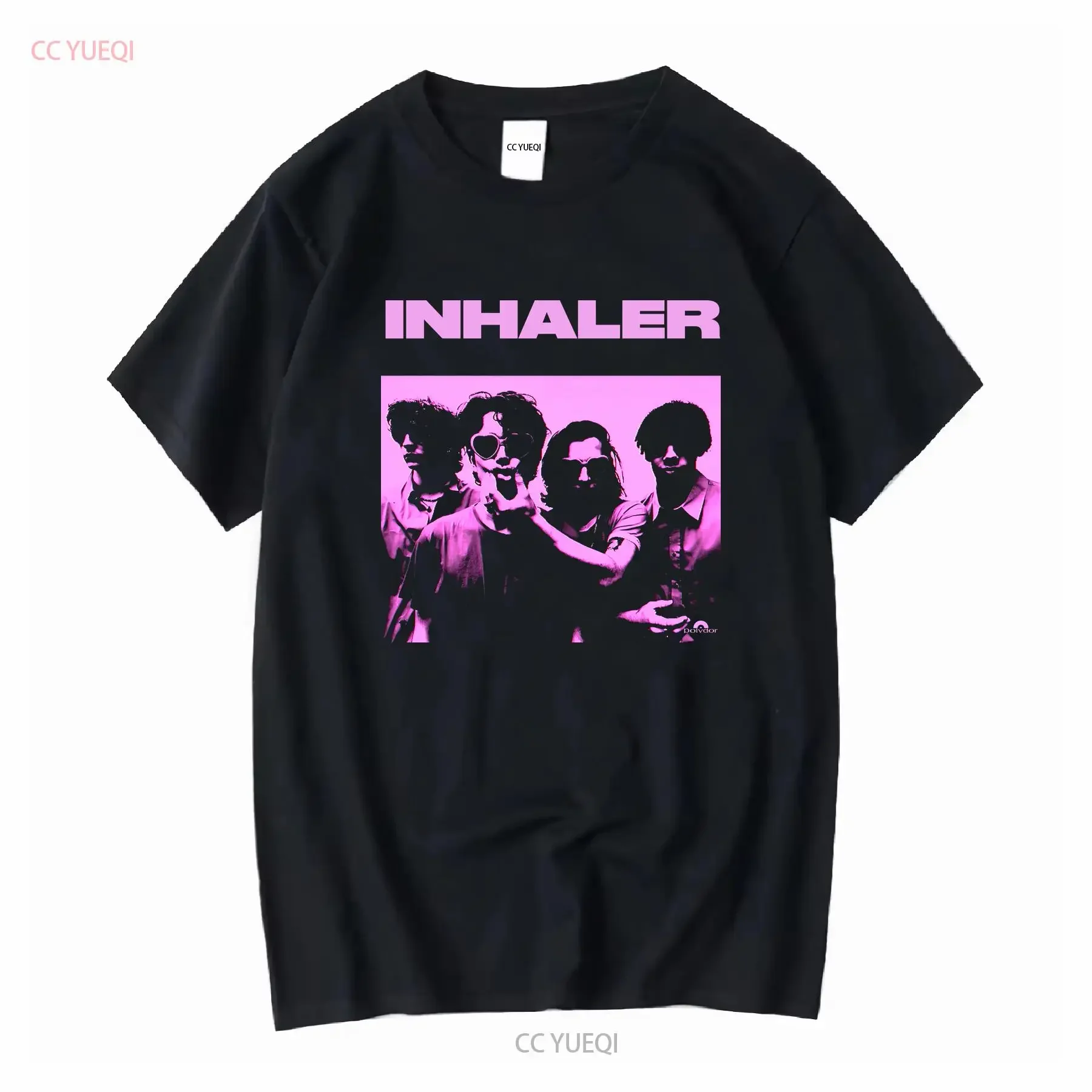 T Shirt Inhaler Band Family for Men Elijah Sleeve Hewson Boy Indie vintage Washed Slightly Unisex Breathable Casual Stretched