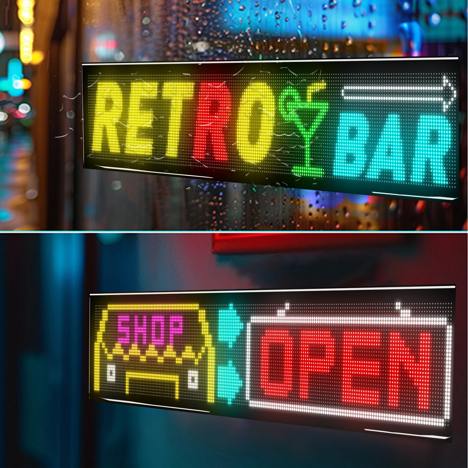 1PC RGB Advertising LED Panel Flexible Display Light Truck Eyes Sign DIY Programmable Matrix Pixel with App and Remote Control