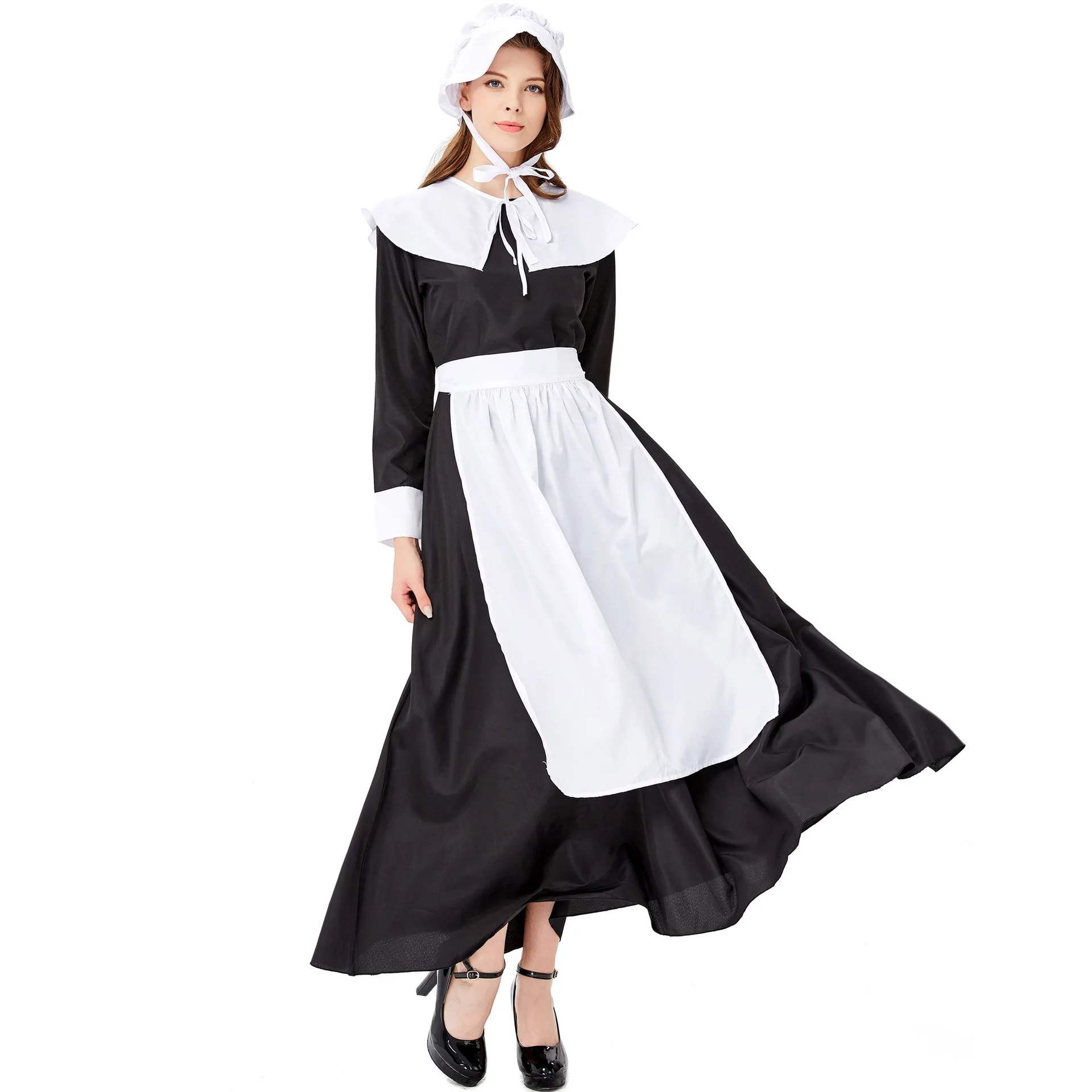 Robe Longue de Demoiselle d'Honneur pour Femme, Costume Cosplay, Tenue de ixde Carnaval d'Halloween