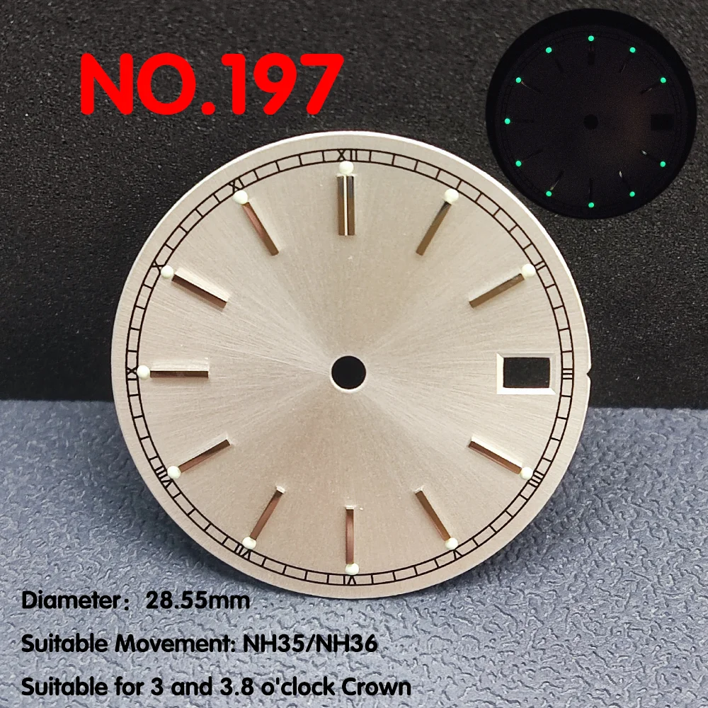 High end pearl luminous single calendar watch dial suitable for NH35/NH36 watch movement replacement accessories