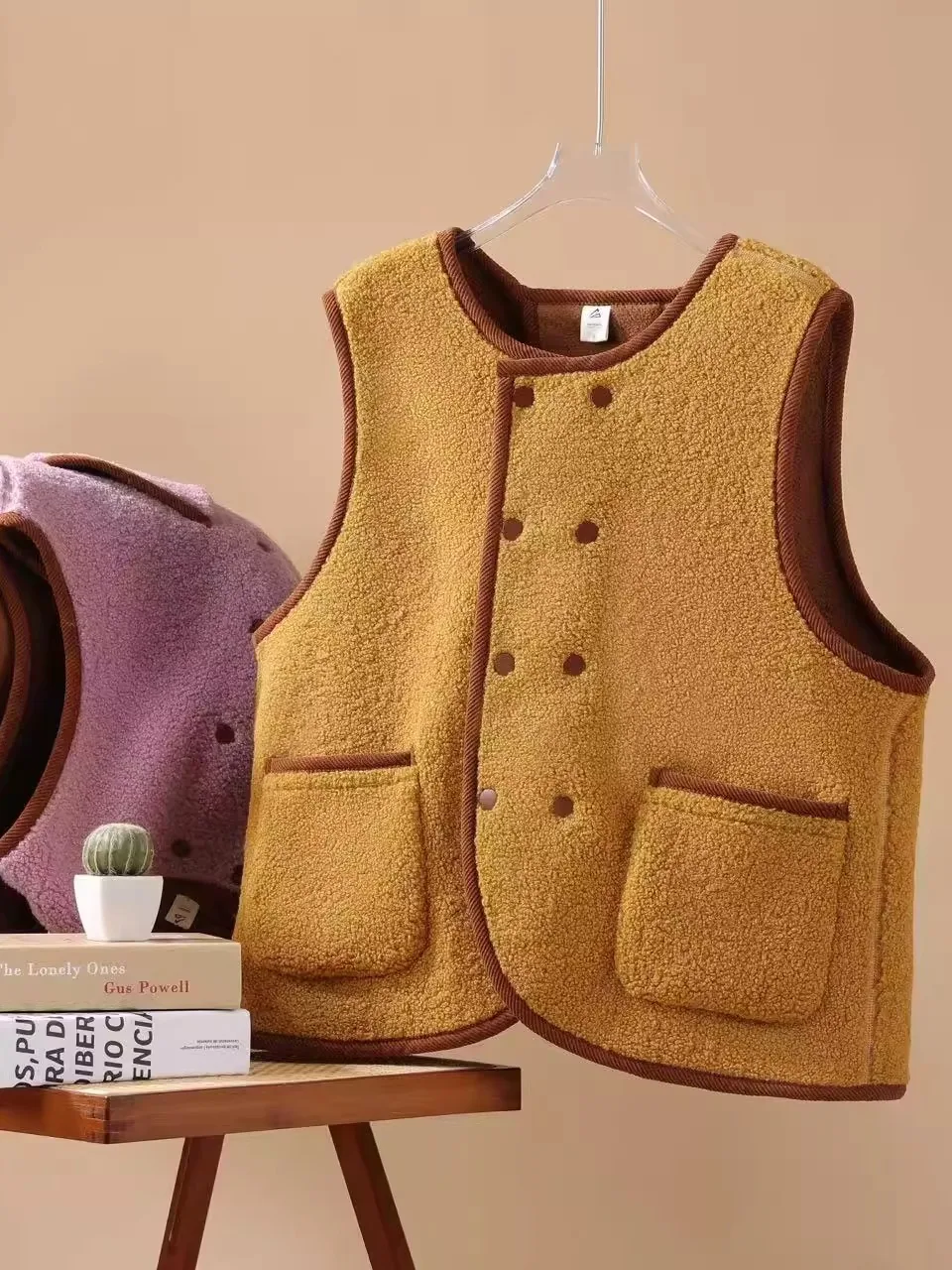 

Женский тонкий мягкий жилет из овечьего меха, тюжет, осень-зима, универсальный воротник, теплый, круглой, для поездок на работу, Ne