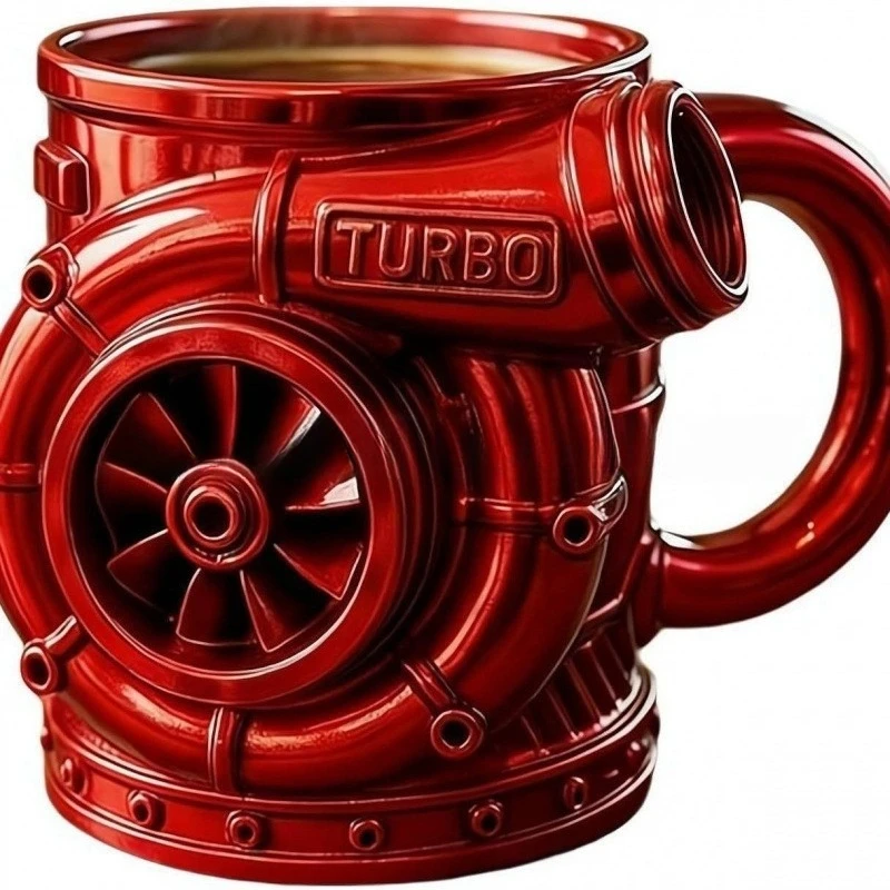 Creative Engine Turbo Resin Stainless Steel Mug Unique Office Coffee Tumbler Personalized Home Drinkware Gift for Car Enthusiast