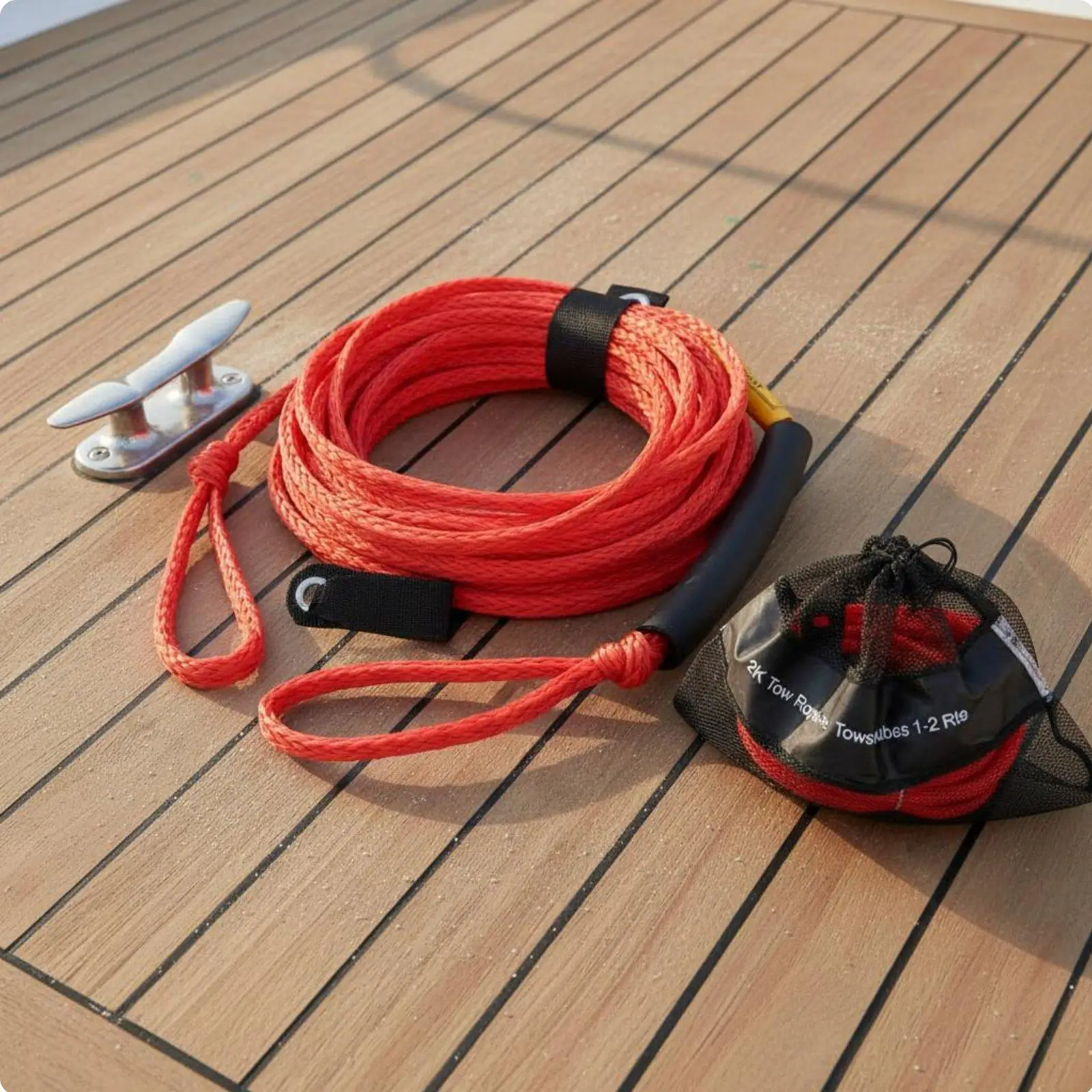 Polyethylene Towing Rope Stainless Steel Quick Connect Tow Line Outdoor Watersport Rope for Water Sofa Tube and Wakeboard