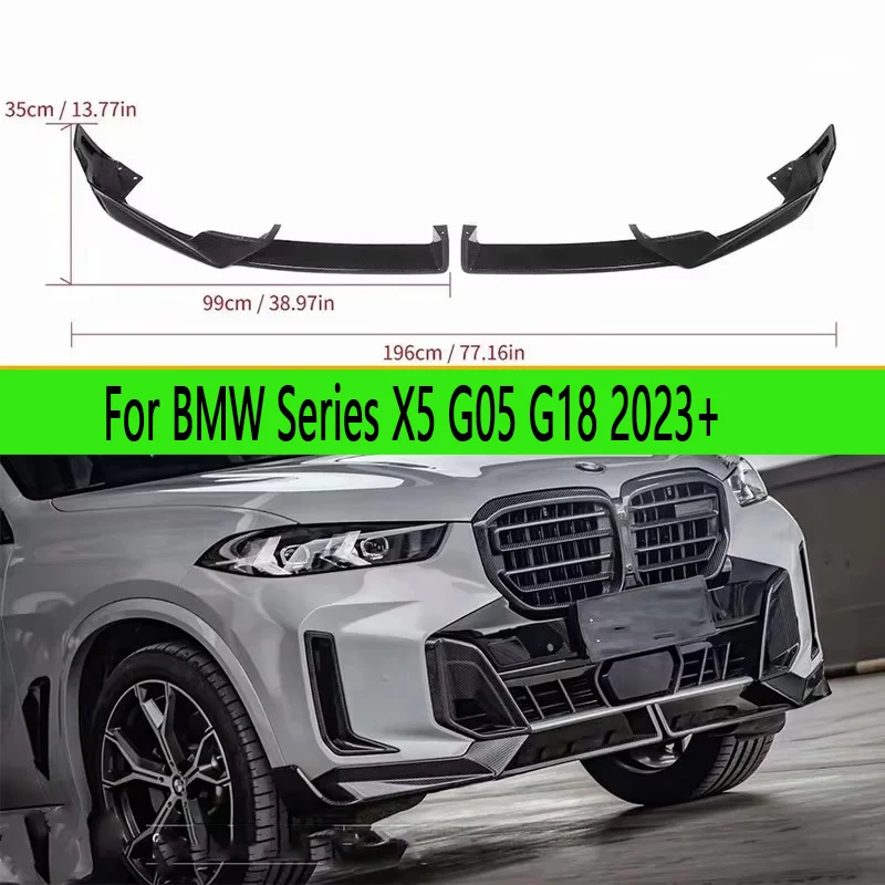 Para BMW X5 G05 2023+ Labio Delantero de Fibra de Carbono, Difusor de Parachoques Delantero, Alerón Delantero, Spoiler Inferior Delantero, Kit de Carrocería, Piezas de Automóvil