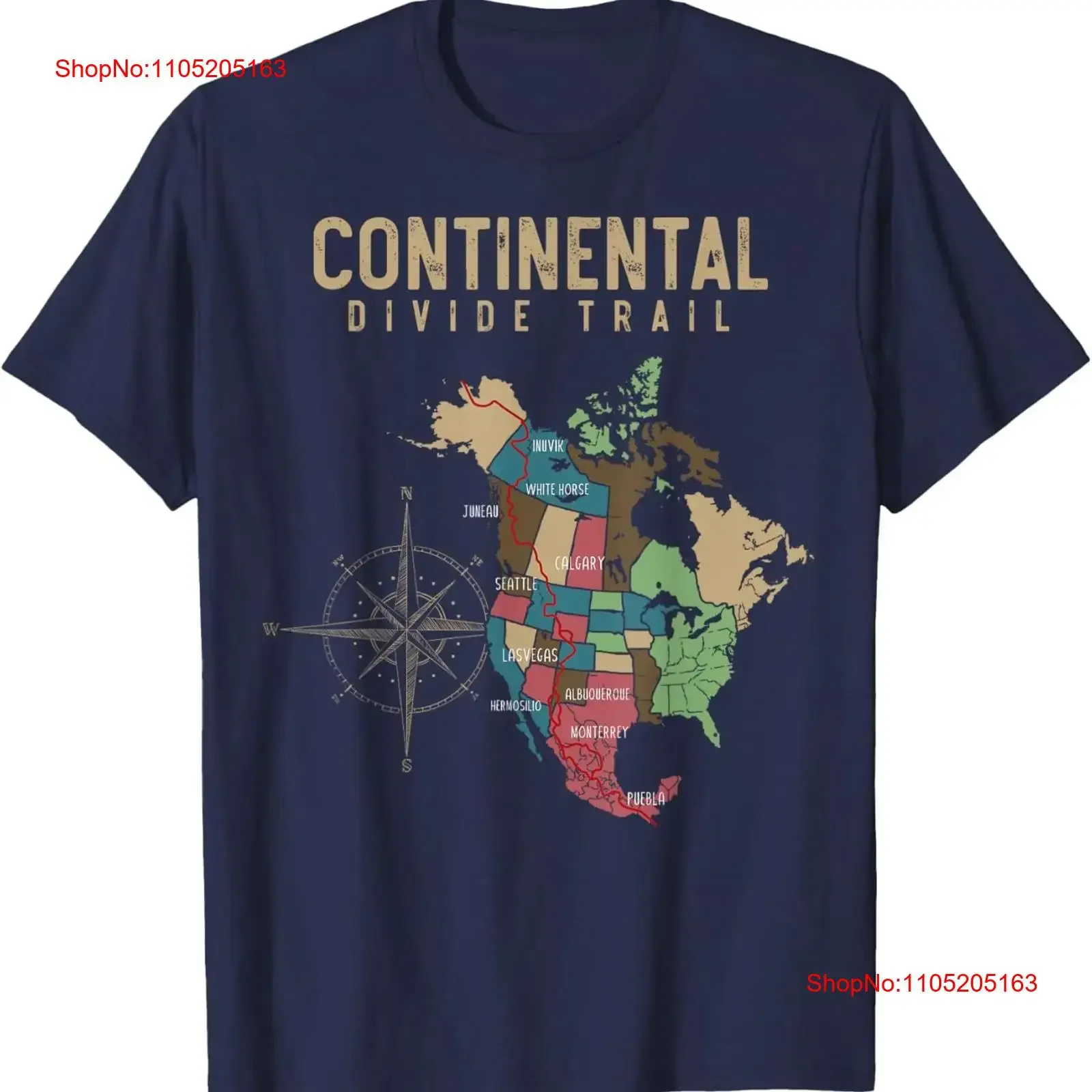 Continental Divide Trail Map CDT T Shirt  vintage Washed designer clothes Stylish Unisex Comfortable Top For Everyday Wear