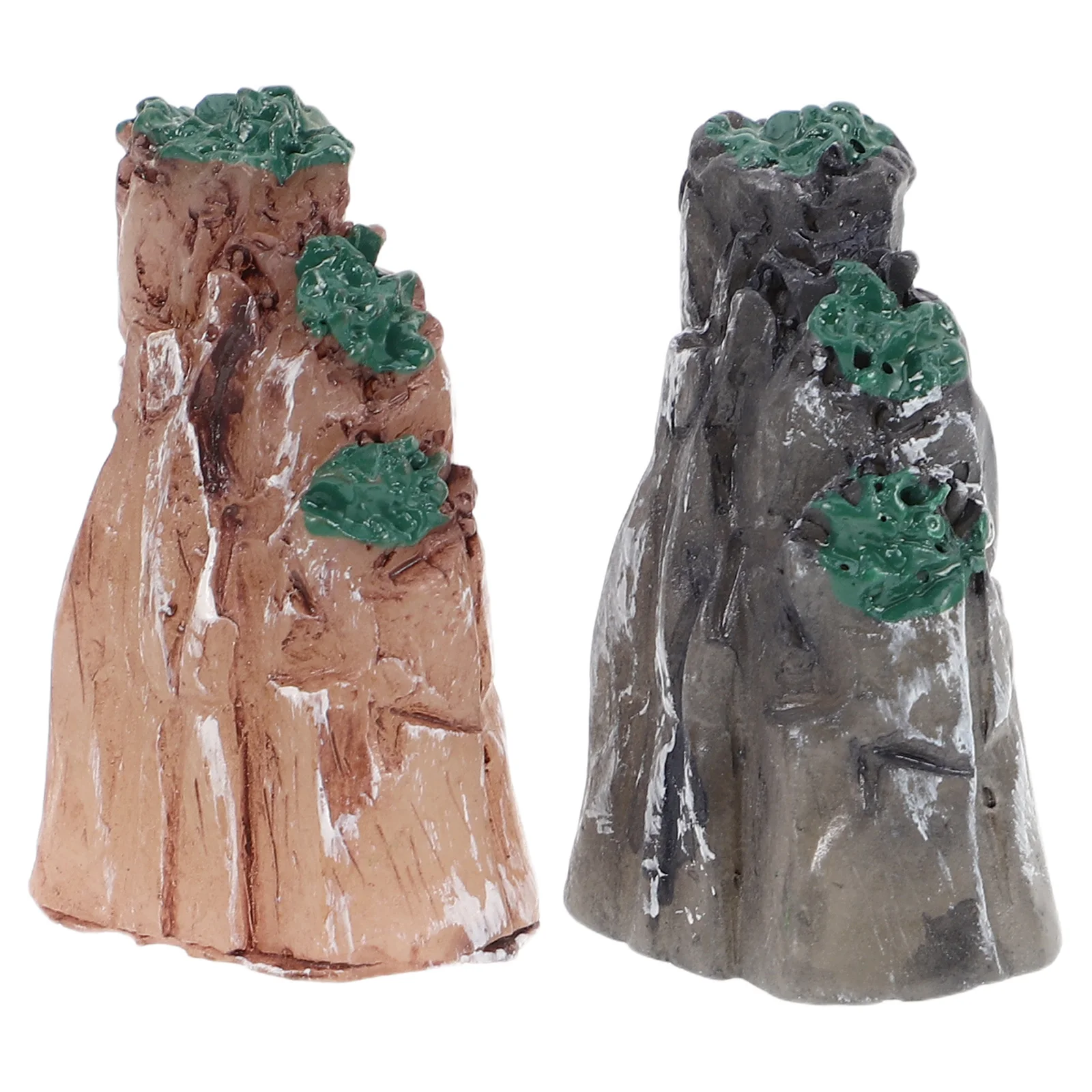 

2 Pcs Artificial Mountain Rockery Miniature Decor Aquarium Tank Ornaments Resin Moss Fish Tank AccessoriesGarden Landscaping