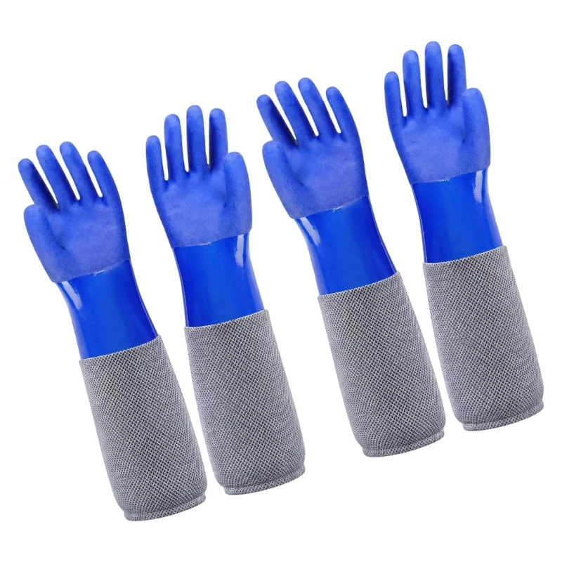 63HA Textured Rubber Beekeeping Gloves Rubber with Long Fabric-Like Outer Sleeves