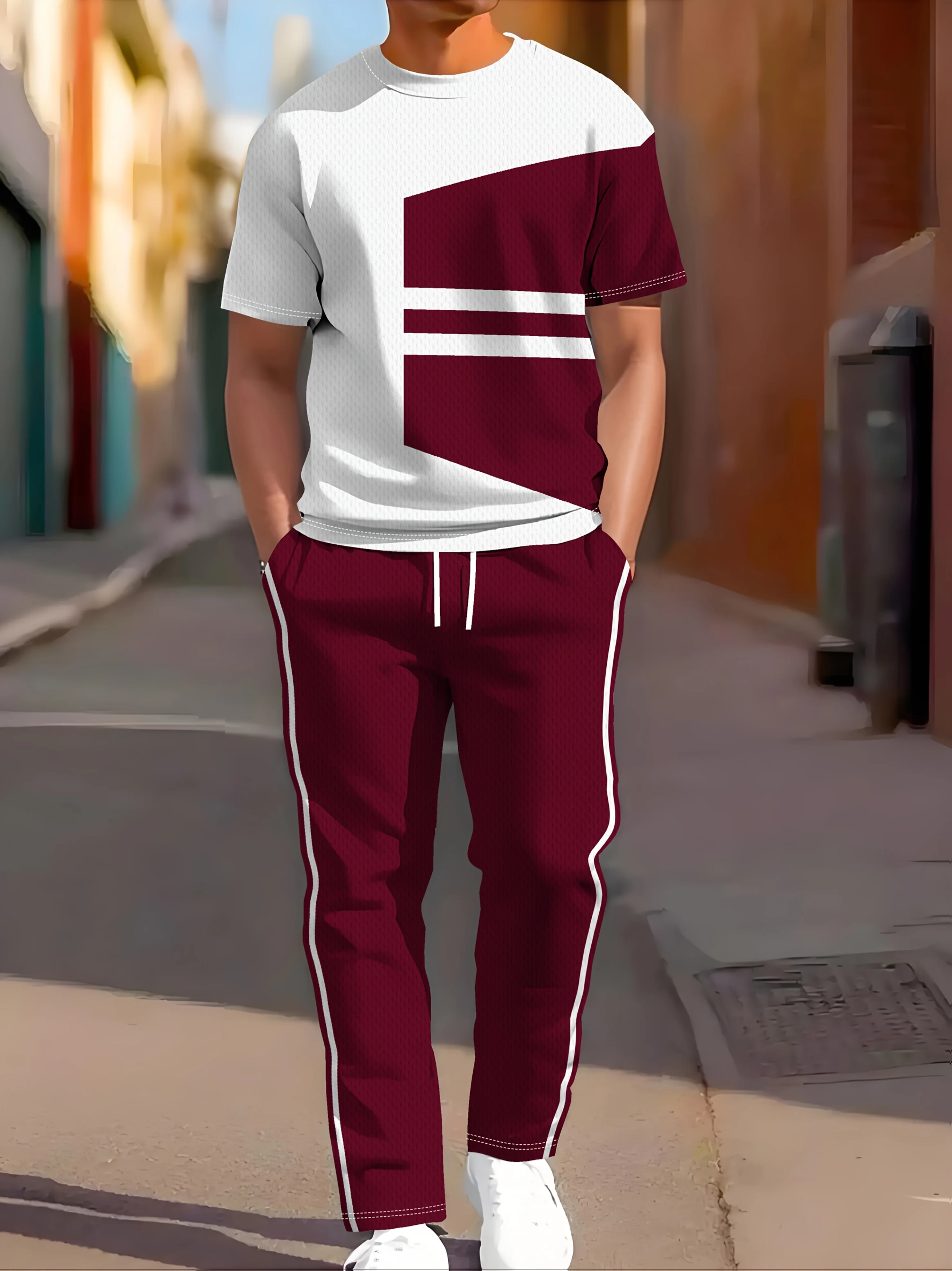 

The new men's set for summer 2025 3D printed fashionable casual comfortable lightweight and breathable sportswear