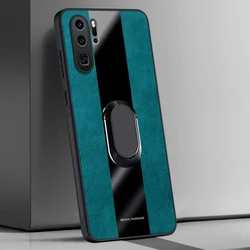 Ring Holder Leather Case For Huawei P30 Pro Back Cover Luxury Magnetic Silicone Protection Phone Case For Huawei P40 Pro Plus