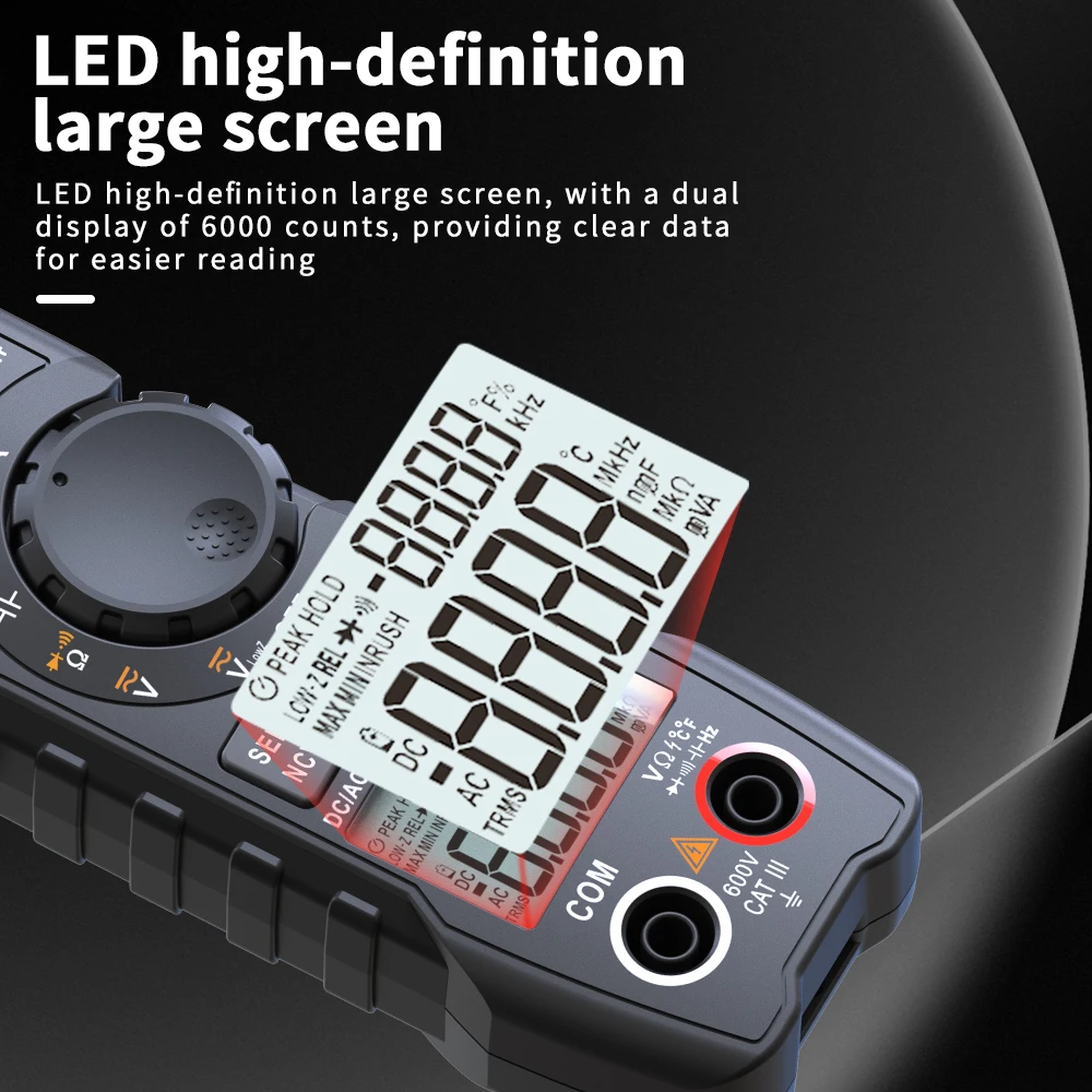 Imagem -04 - Zoyi-digital Clamp Meter 600a Corrente True Rms Smart Alicate Amperímetro Auto Rang 6000 Multímetro dc ac Tensão hz Ohm Ncv Tester