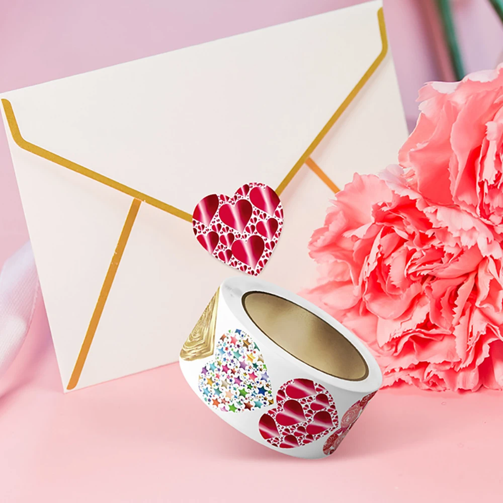 

Valentine's Day Stickers Romantic Heart Seals for Love Letters DIY Gift Decorations Wedding Party Supplies Anniversary Crafts