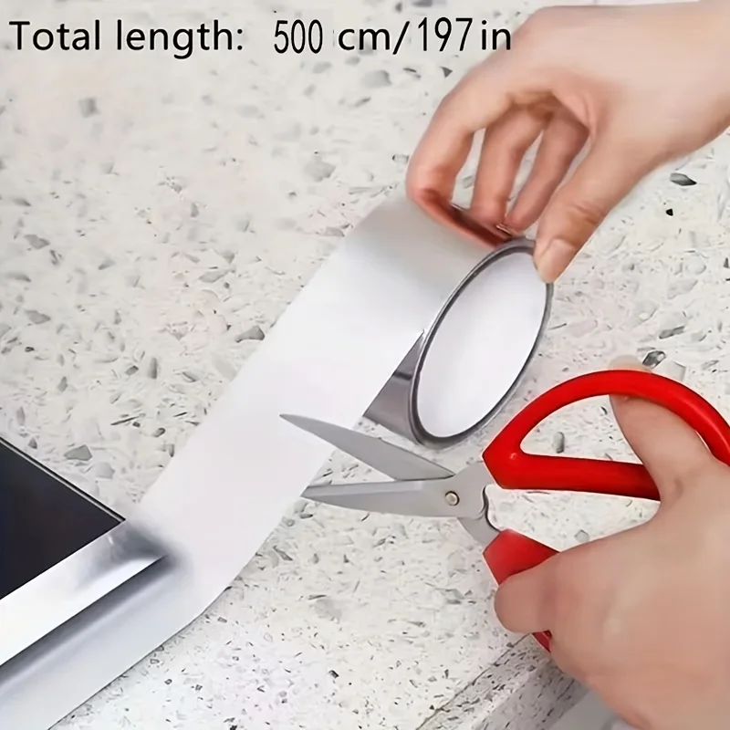 1 PC Gap Anti-Stain Sealing Tape, 5 cm x 5 m, Self-Adhesive Caulk Strip for Bathroom Sink & High-Temp Stove, Practical Bathroom