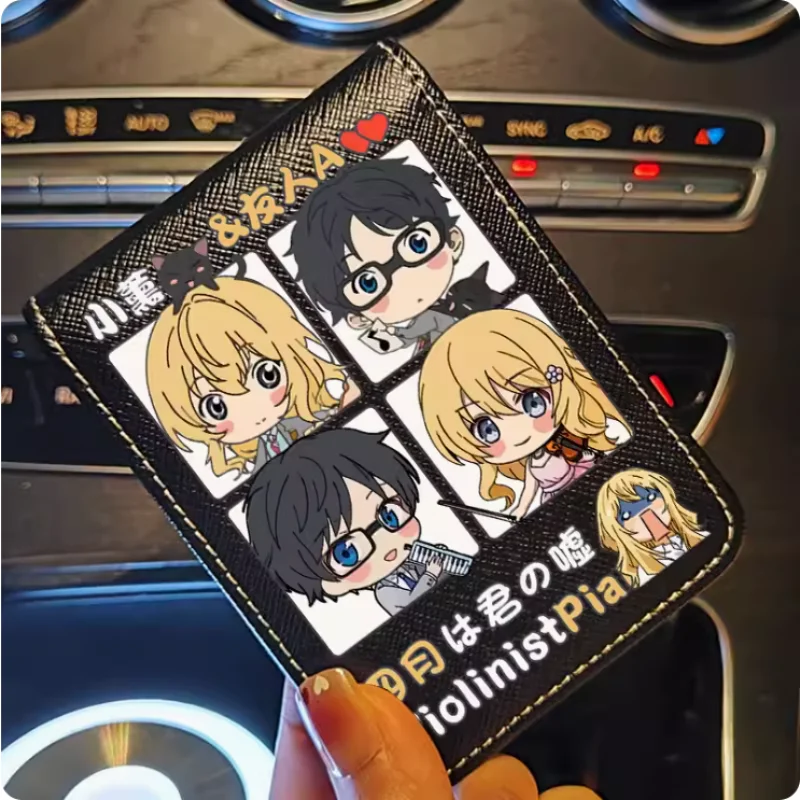 Anime Your Lie in April  Wallet Fold Bag Multi Card Coin Pocket Photoes Holder Fashion Kids Wallets Gift
