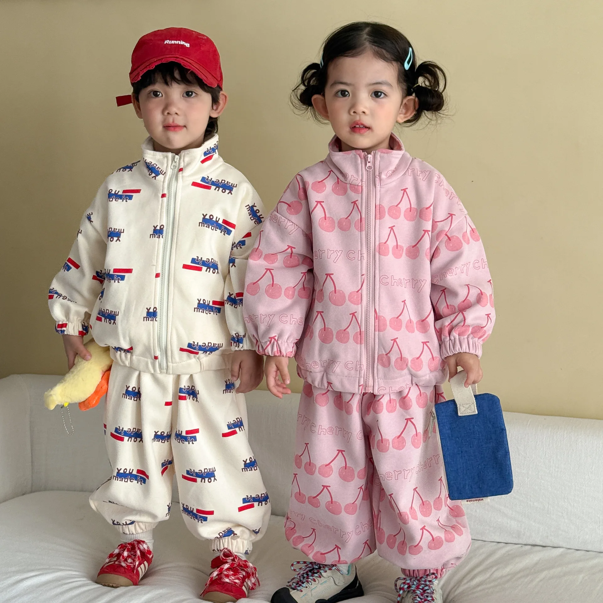 Children Clothes Set Spring and Autumn Printed Girls 2026 New Casual Baby Boys Hoodie Jacket and Sweatpants Two Piece Set
