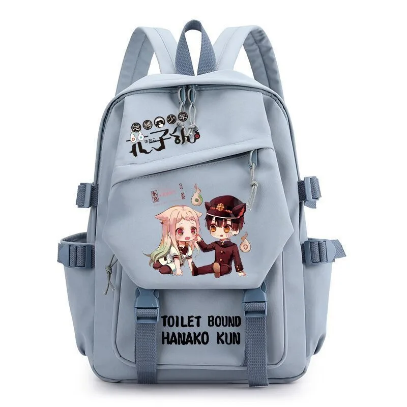 

29×42×13cm Black White Blue Pink Green, Jibaku Shounen, Toilet-bound Hanako-kun, Teens School Bags, Anime Backpacks Girls Boys