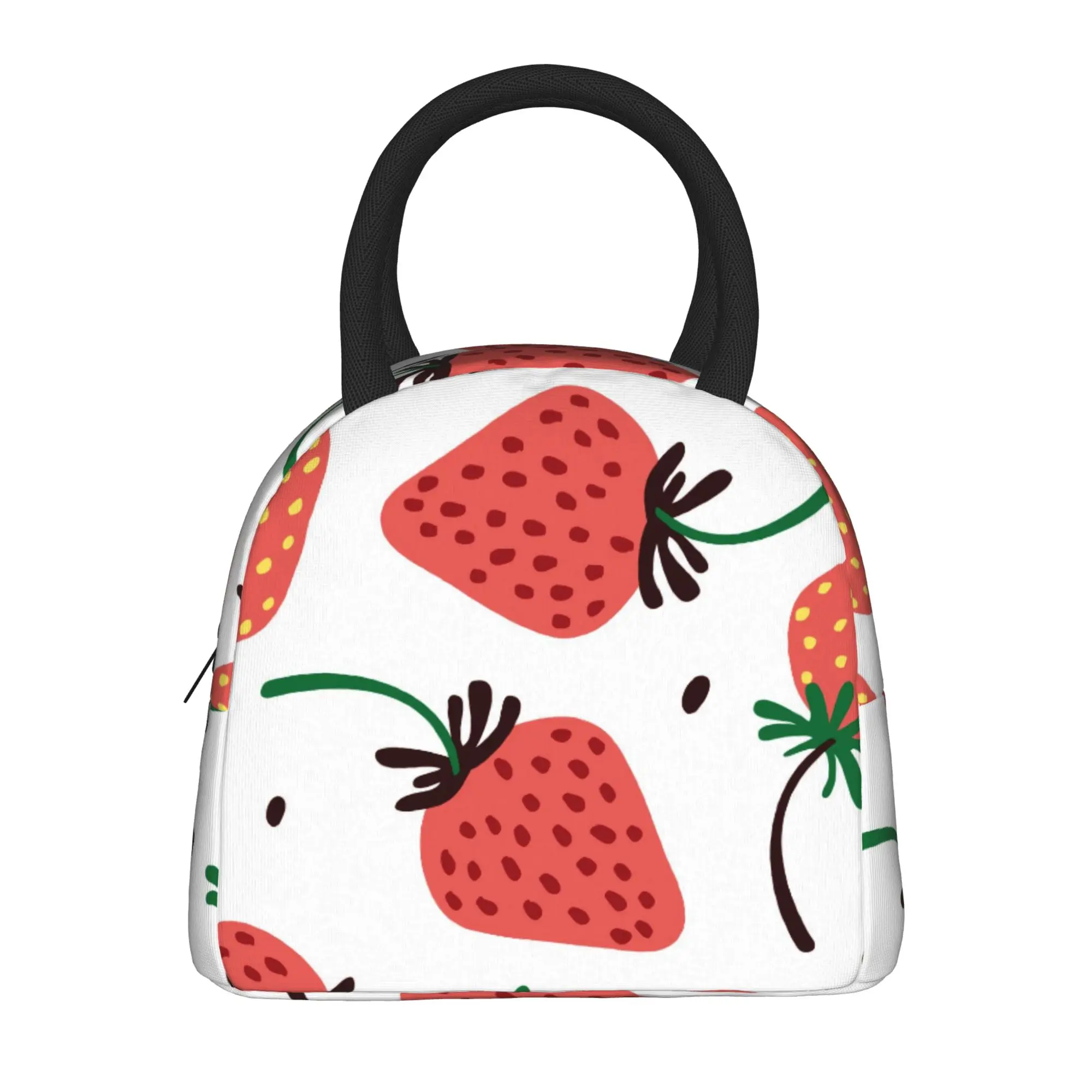 Strawberry  Insulated Lunch Bags Thermal Bag Reusable Cute Fruit Large Tote Lunch Box Food Storage Bags School  Travel