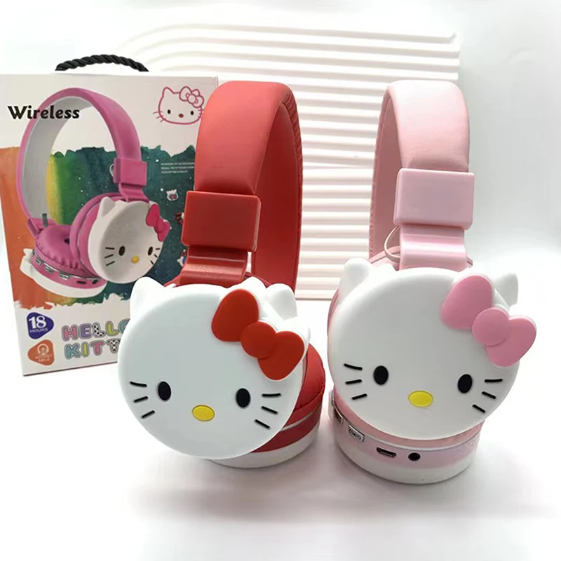 

1 шт. Симпатичные Bluetooth-наушники Hello Kitty, беспроводные наушники, очень долгая работа в режиме ожидания, стереогарнитура, наушники с микрофоном, подарки