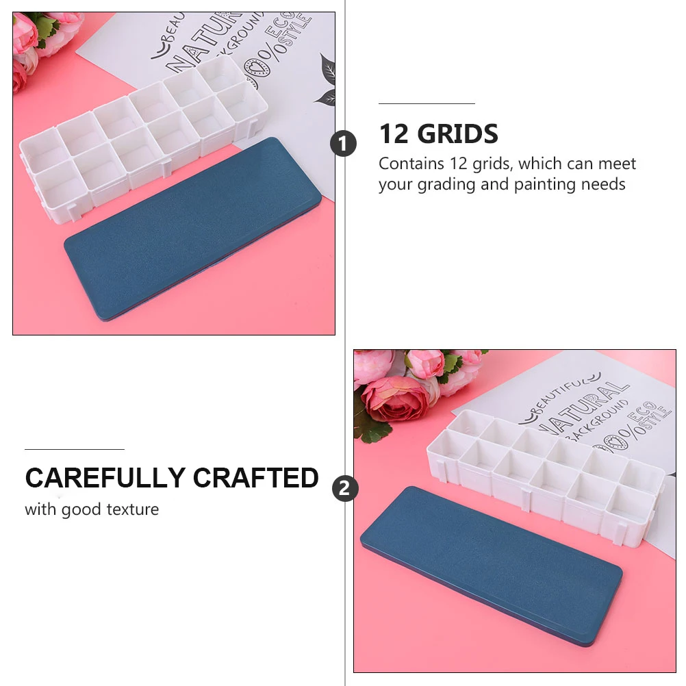 

Plastic Paint Palette 12 Grids Mixing Board Durable Easy Clean Watercolor Trays Art Supplies DIY Painting Tools Home Decor Items