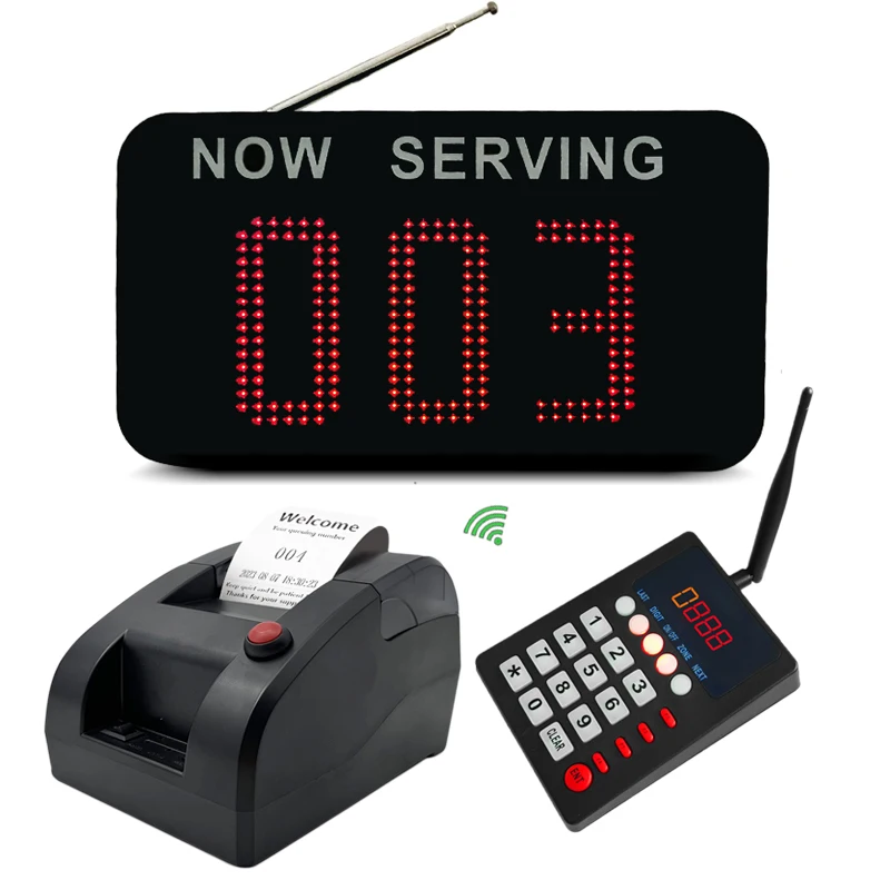 

Number Calling System Wireless Restaurant Pager Queue Management System Business Keyboard Calling With Printer Ticket Dispenser