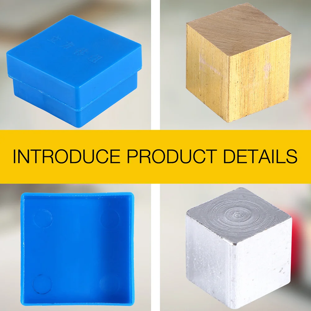 1 set di blocchi cubici a densità scientifica per attrezzature per esperimenti fisici Strumento didattico per la galleggiamento della massa in legno, ferro e alluminio