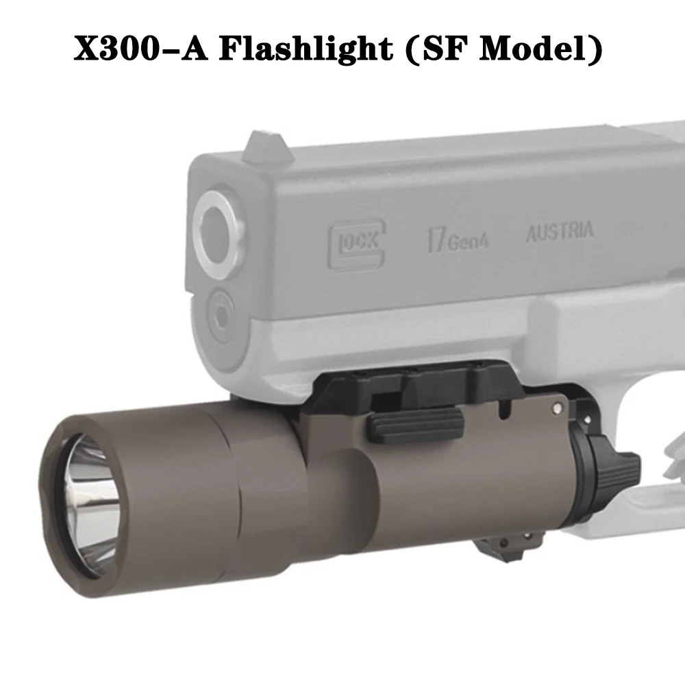 High Output Weapon Flashlight for Picatinny Rails, Tactical Accessories.WOSPORT X300U Flashlight, 800 Lumens, Hunting Flashlight