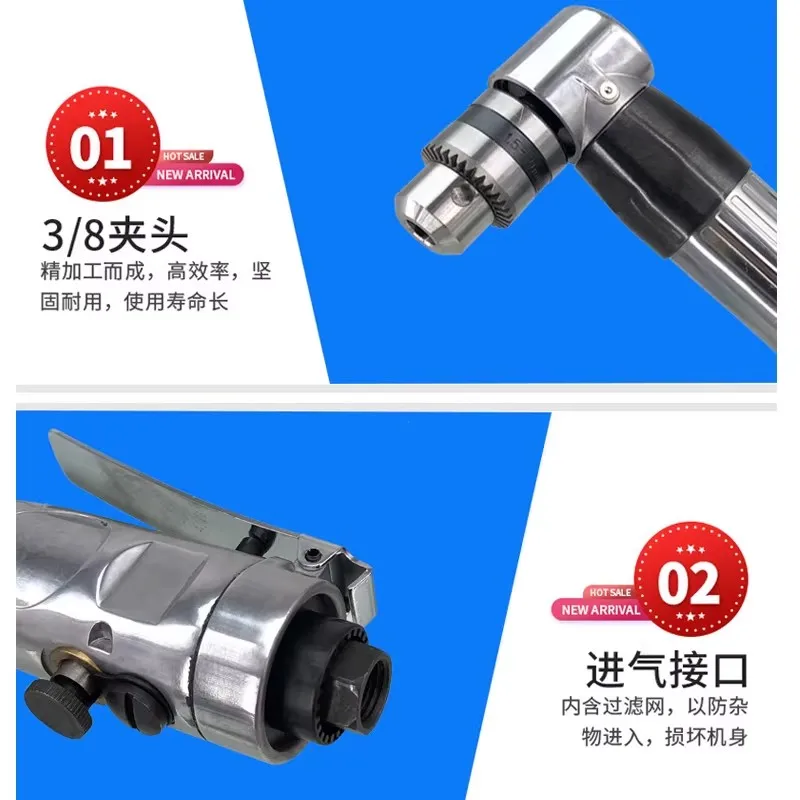 Technic 90-Degree Angle Air Drill L-Shaped Corner Drill Bidirectional Right-Angle Drill At-4036M