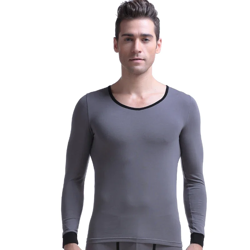 Men'sbasicunderwearsingle-piecetopcotton sweater thin warm large V-neck autumn clothes slim-fitting long-sleeved bottoming shirt