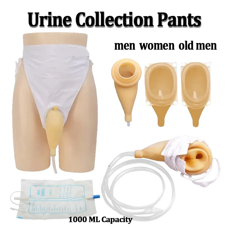 1Set Adults Urine Collection Pants Reusable Urine Bag Urinary Incontinence Pants