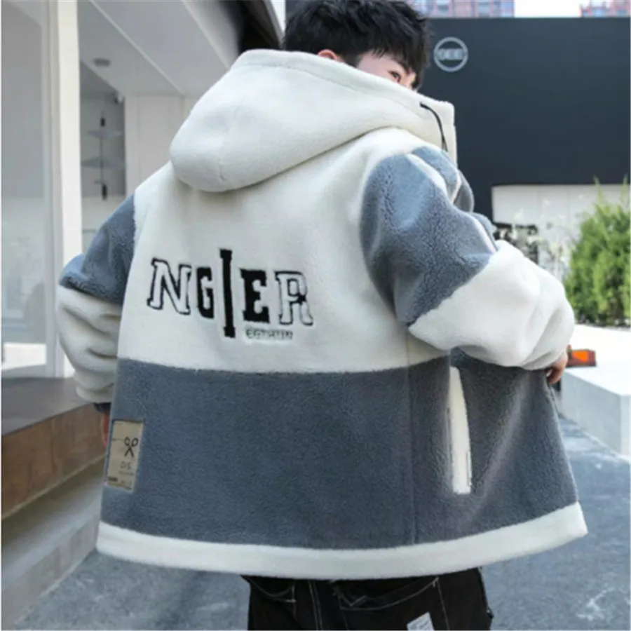 

Модная новая зимняя мужская куртка с капюшоном 2026, повседневное теплое флисовое пальто в стиле пэчворк, ветрозащитная верхняя одежда для холодной погоды, мужская одежда 8XL