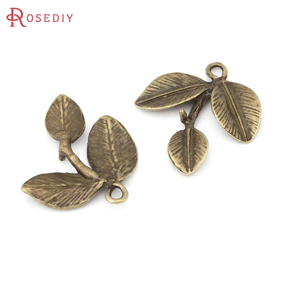 20PCS Gold Color Zinc Alloy Tree Leaf Leaves Charms Pendants High Quality Diy Jewelry Making Necklace Earrings Accessories image 4