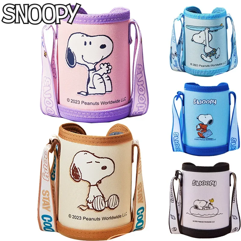 Snoopy Portable Neoprene Vacuum Cup Sleeve Water Bottle Cover Cartoon Kids Insulator Sleeve Bag Glass Bottle Case Pouch Accessor