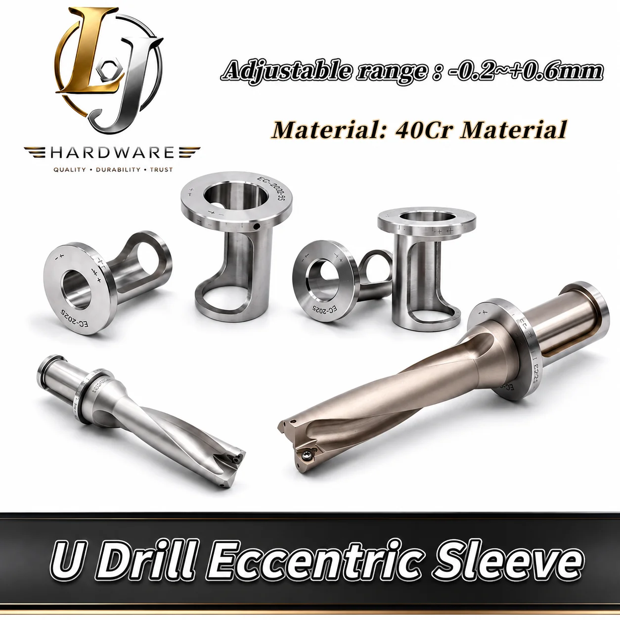 U Drill Fast Eccentric Sleeve EC20-25 EC25-32 EC32-40 Adjustable Drill Sleeve Fine-tuning Chuck for CNC Machining Center Parts