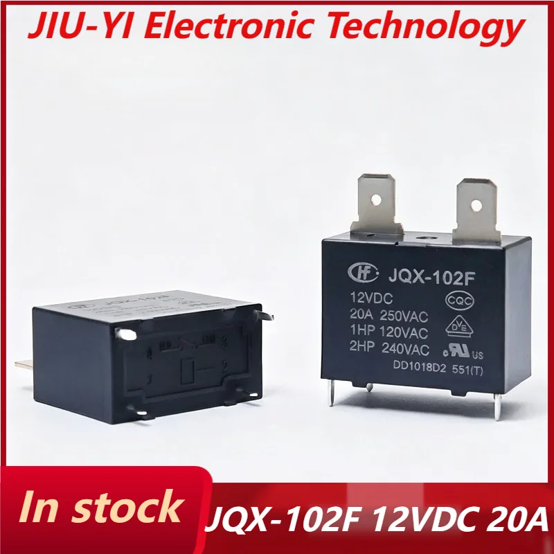 New 20pcs/lot HF102F JQX-102F 20A air conditioning relay 12V small relay