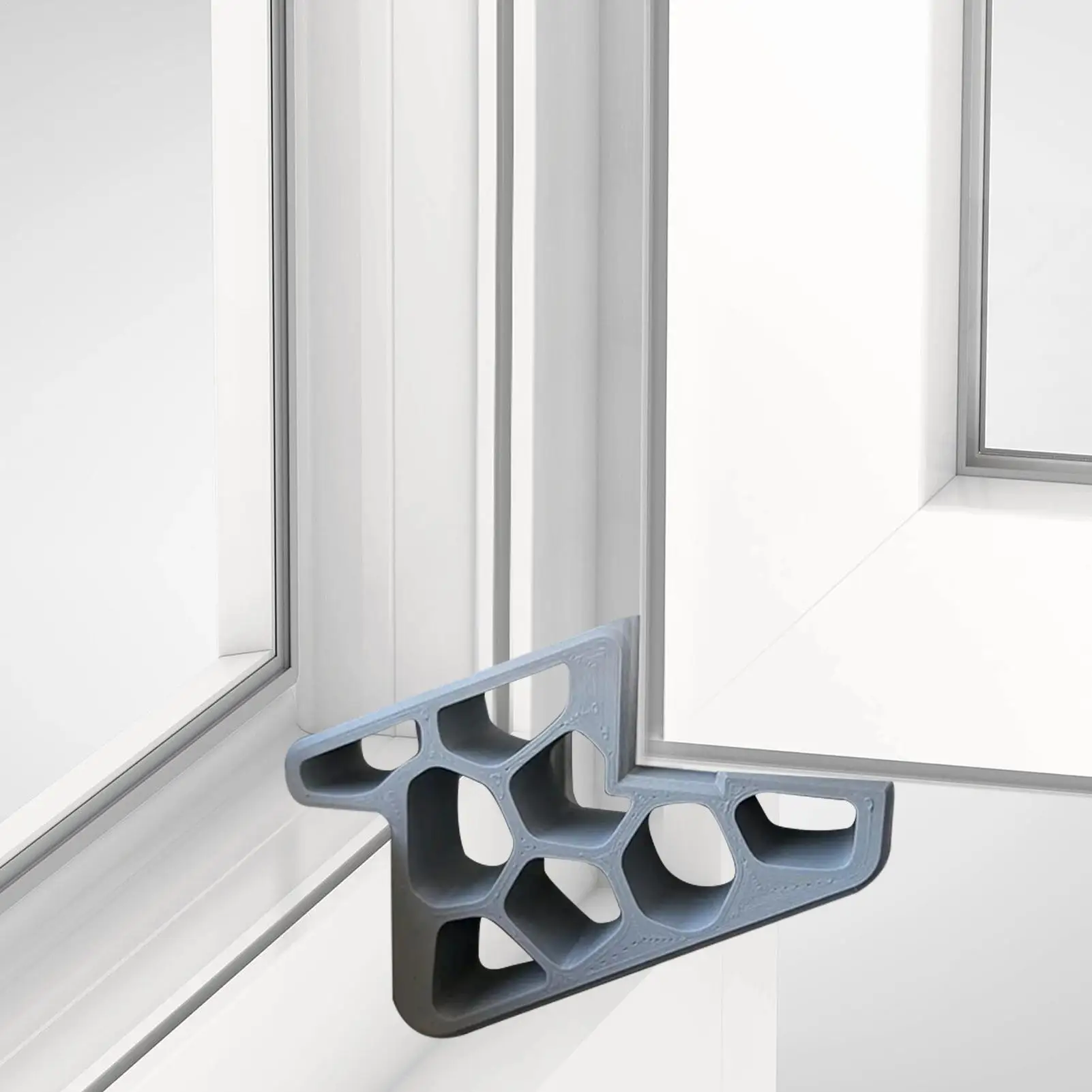 Multi-use Window/Balcony Door Stops with Track Lock Easy Install/Removal Heavy Duty Stopper Non-Slip Door Wedge Protector