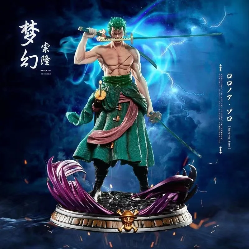 37cm Anime One Piece Figure Gk  Roronoa Zoro Double Head Oversized Mito stream Action Figure Statue Model  Anime Model Toys