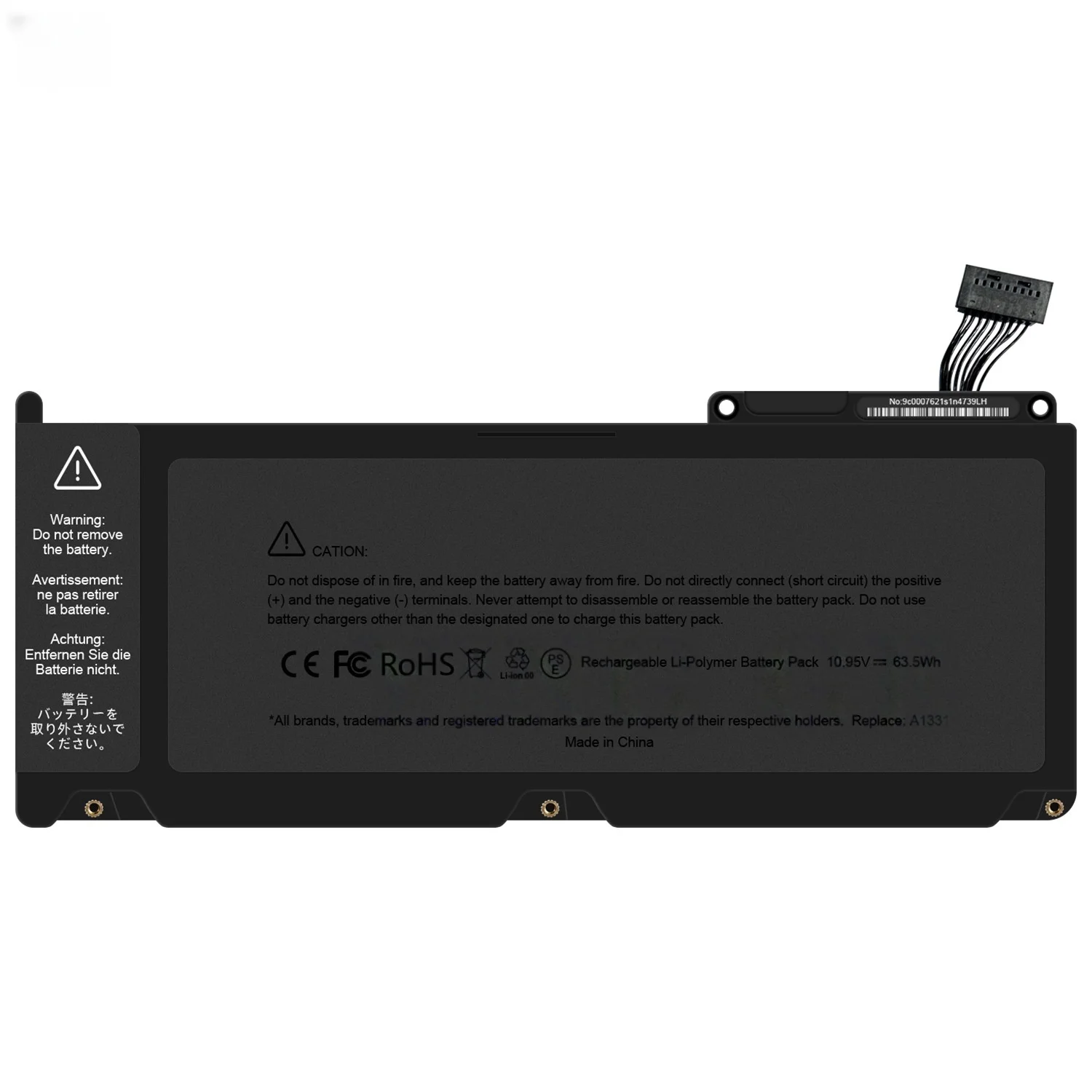 4799mAh A1331 Laptop Battery for Apple Macbook Pro 13 Inch A1331 A1342(2009) Large-capacity Lithium Rechargeable Battery