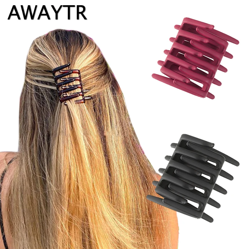 Awaytr estiramento grampo de cabelo dupla face feminino pente de cabelo fácil grosso encaracolado ferramenta estilo rabo de cavalo mohawk bun maker acessórios