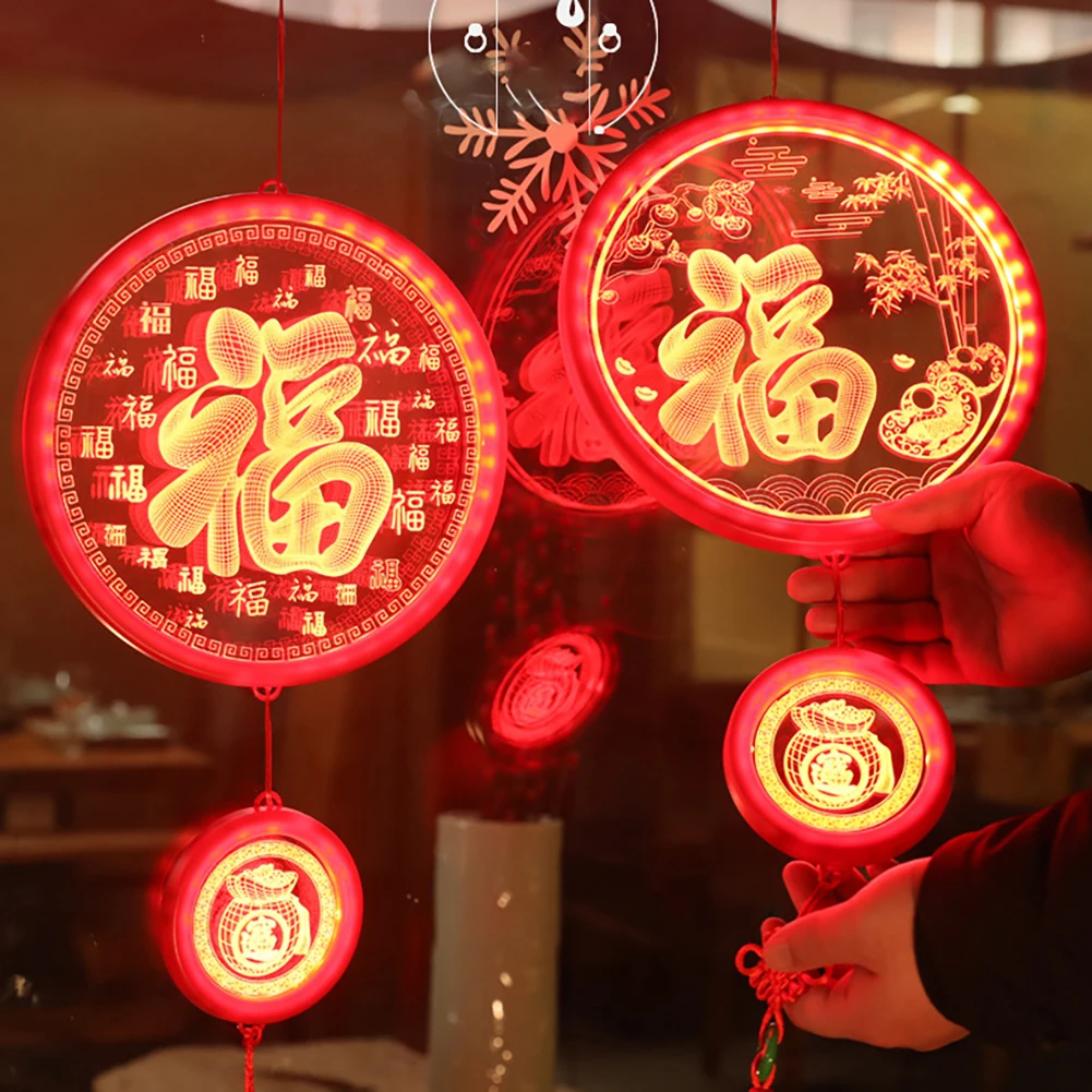 

SWEETHOME Chinese New Year Pendant 2024 Dragon New Year's Blessing Hanging Colored Lantern For Household Acrylic Blessing Knot