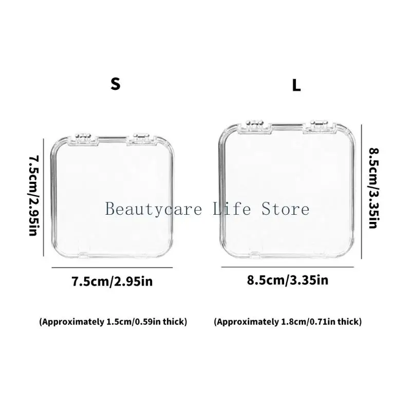 652C 10 PCS Clear Appuyez sur Boîte rangement à ongles pour les fournitures salon faux ongles