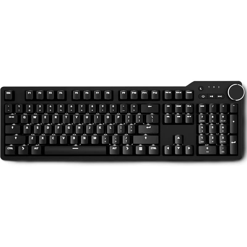 home.6 Professional Backlit Wired Mechanical Keyboard, Media Controls, Durable Aluminum Enclosure, Volume Knob, NKRO